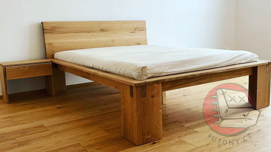 drevena-postel-dub-matrace-futon-futony